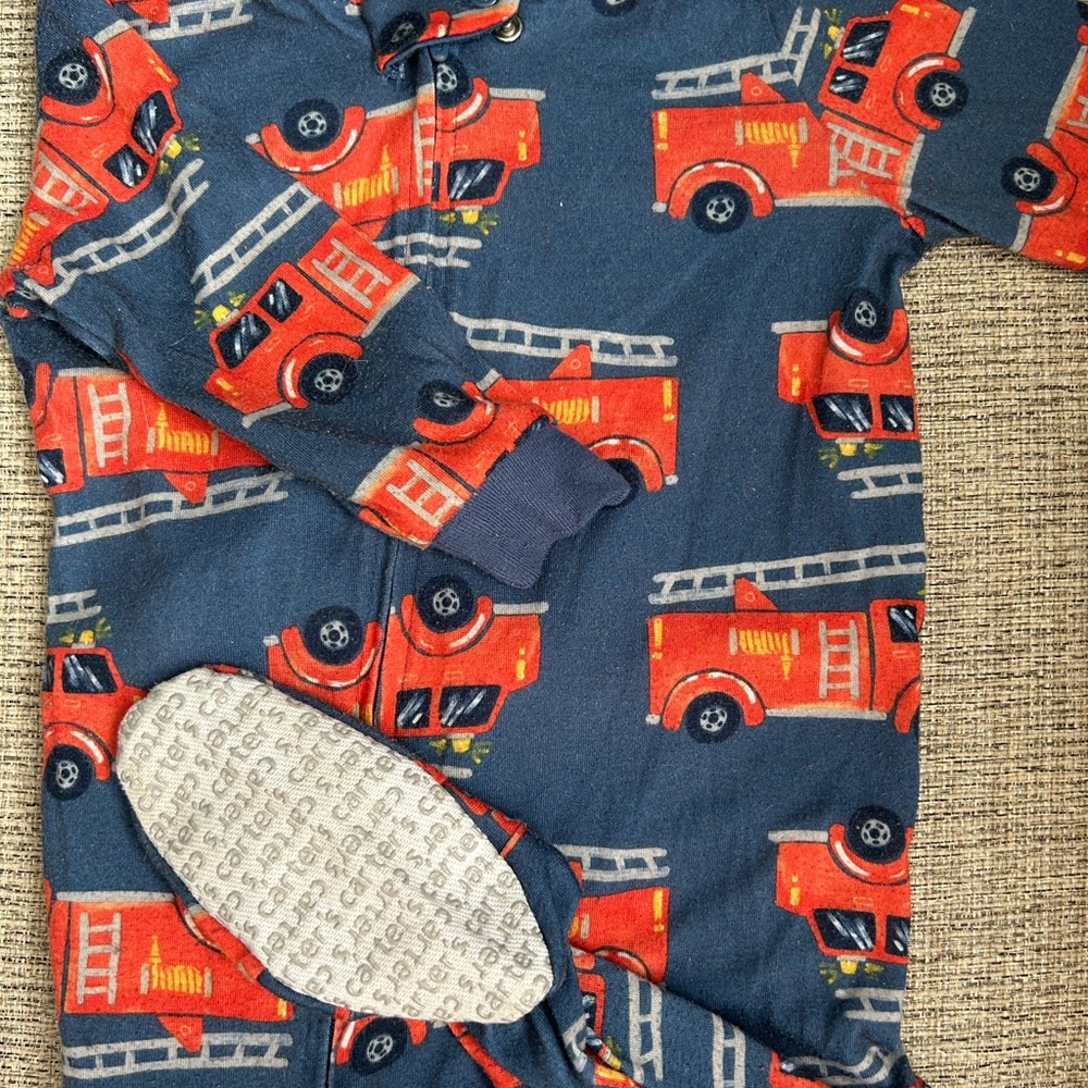 Carter's Blue and Red Fire Truck Onesie